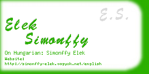 elek simonffy business card